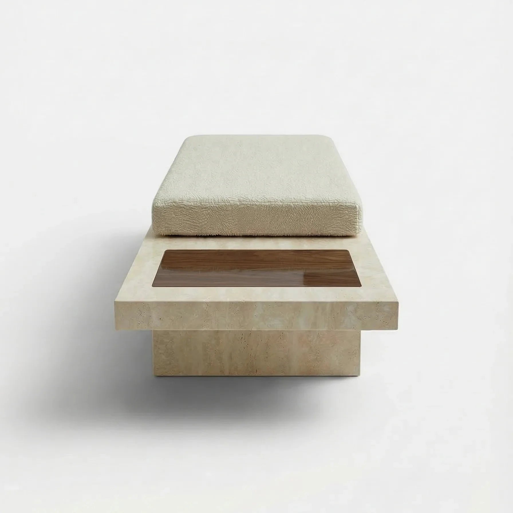 Sybille Travertine And Wood Bench