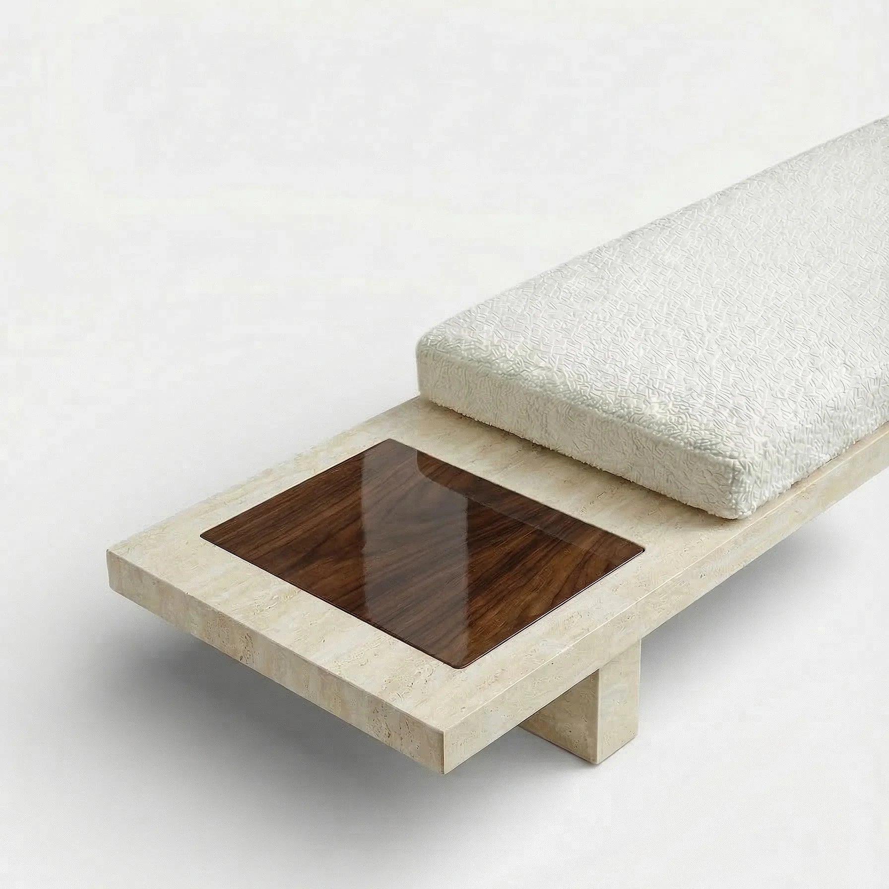 Sybille Travertine And Wood Bench