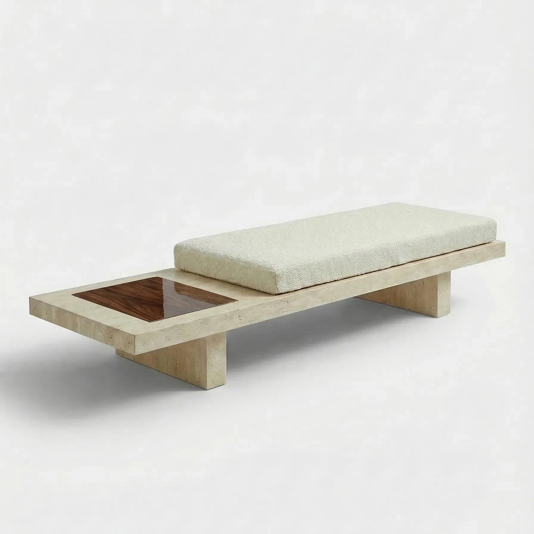 Sybille Travertine And Wood Bench